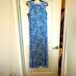 LONDON TIMES Blue/White Maxi Dress Size 16
